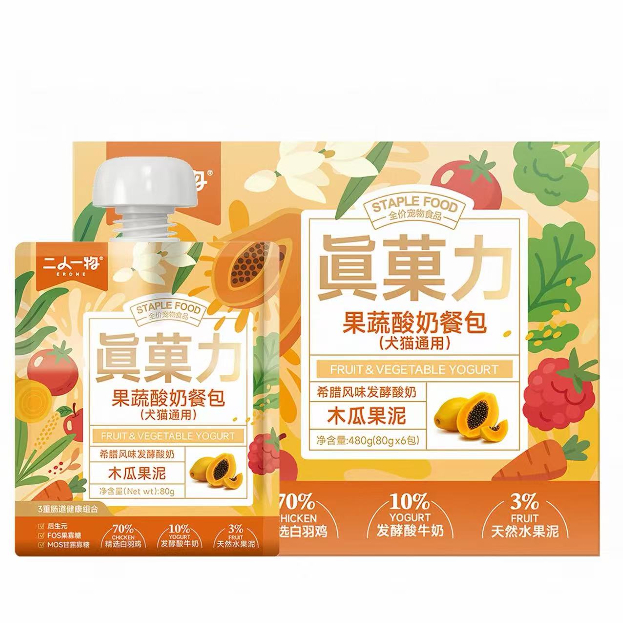 ERONE PET Greek Yogurt & Fruit Chicken Complete Churu