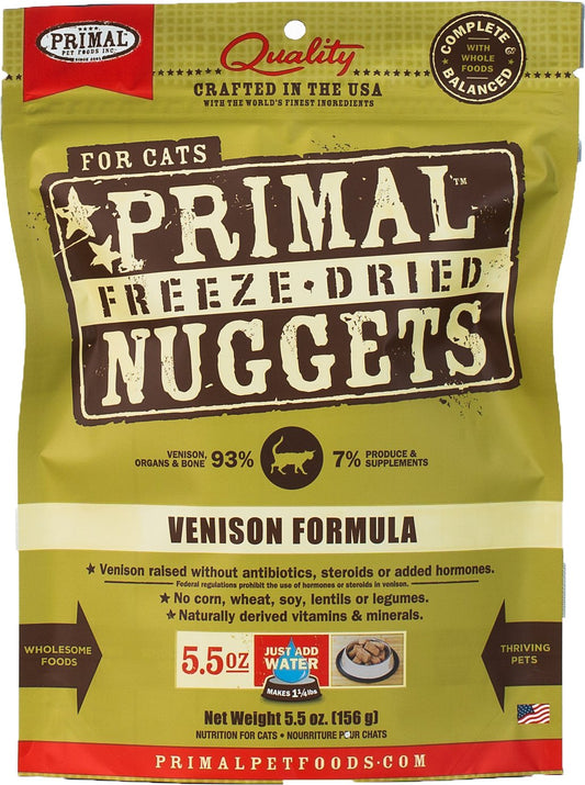 Primal Venison Nuggets Grain-Free Raw Freeze-Dried Cat Food