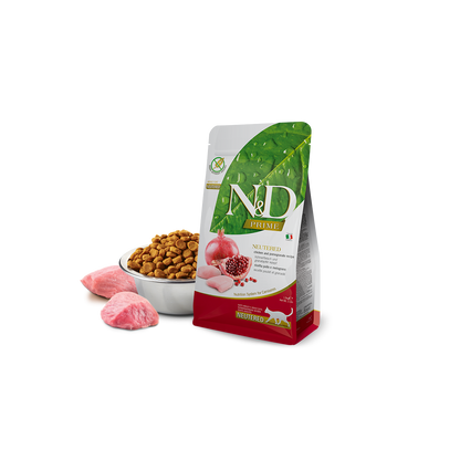 Farmina N&D Prime Neutered Chicken & Pomegranate Dry Cat Food 11lb