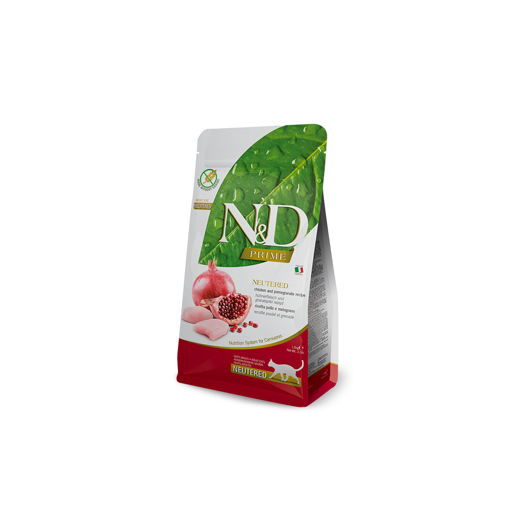 Farmina N&D Prime Neutered Chicken & Pomegranate Dry Cat Food 11lb