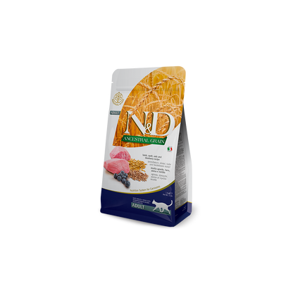 Farmina N&D Ancestral Grain Lamb, Spelt, Oats & Blueberry Adult Dry Cat Food 11lb
