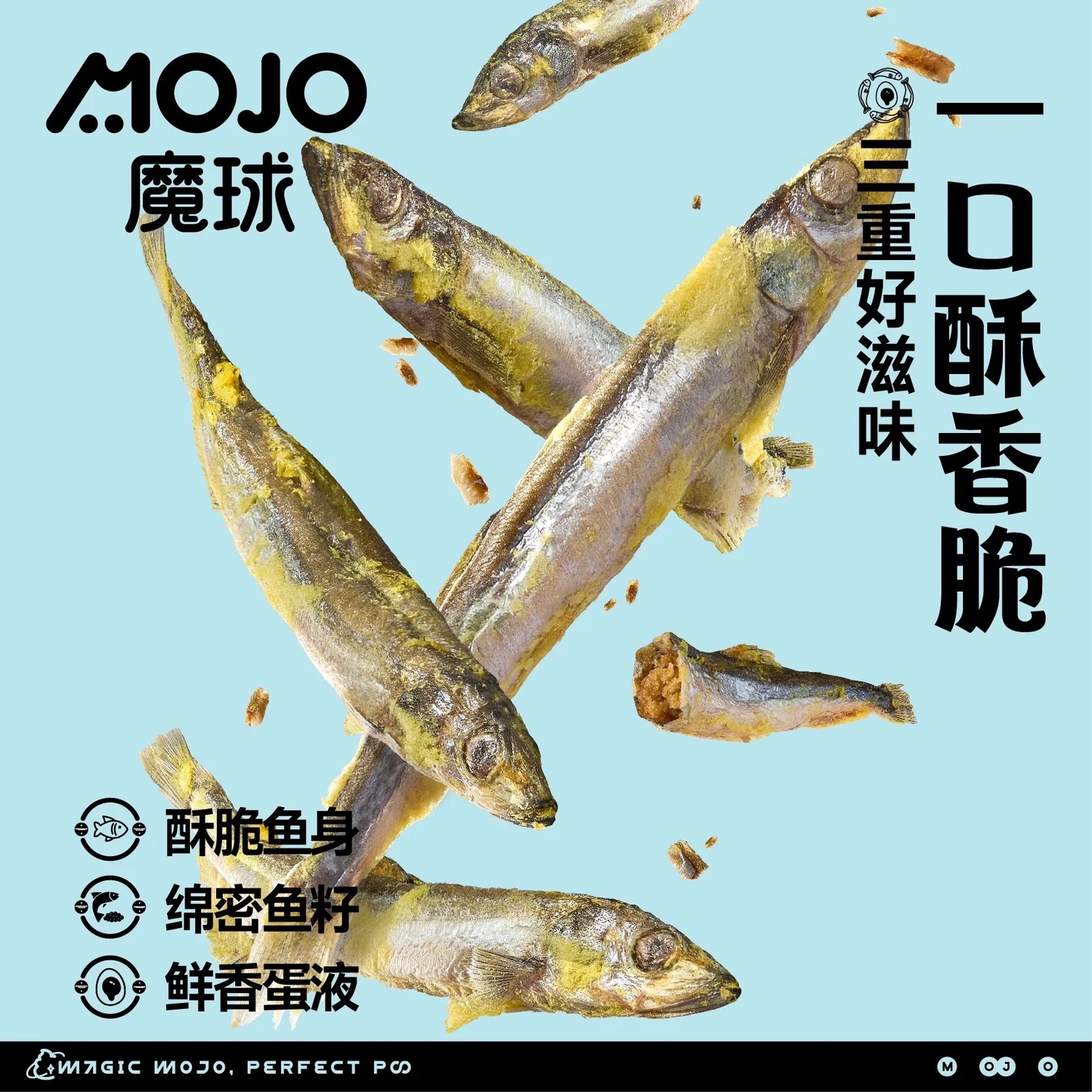MOJO Egg Yolk Coated Capelin & Fish Roe Freeze Dried
