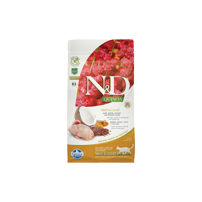 Farmina N&D Quinoa Skin & Coat Quail, Quinoa, Coconut & Turmeric Adult Dry Cat Food 11lb