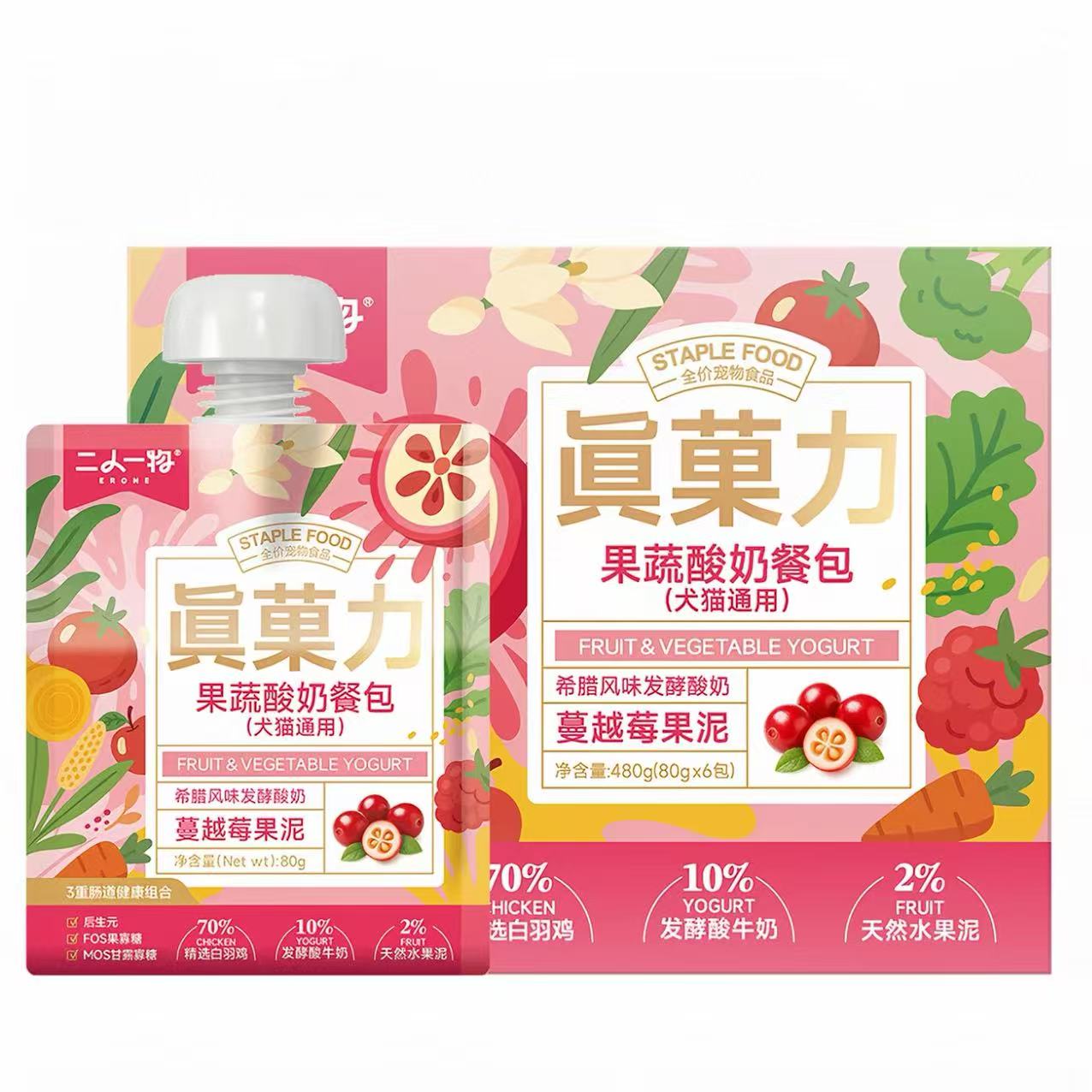 ERONE PET Greek Yogurt & Fruit Chicken Complete Churu