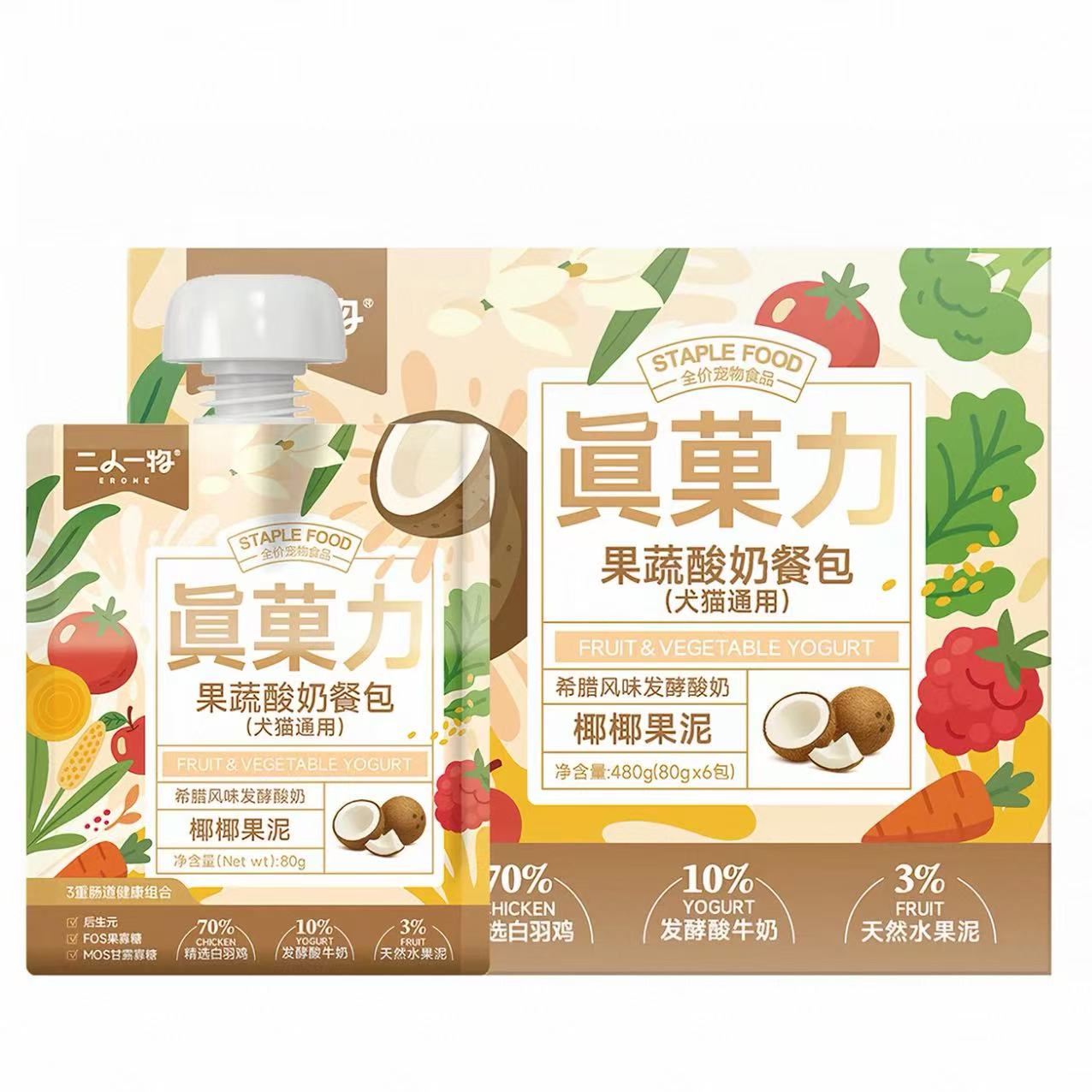 ERONE PET Greek Yogurt & Fruit Chicken Complete Churu