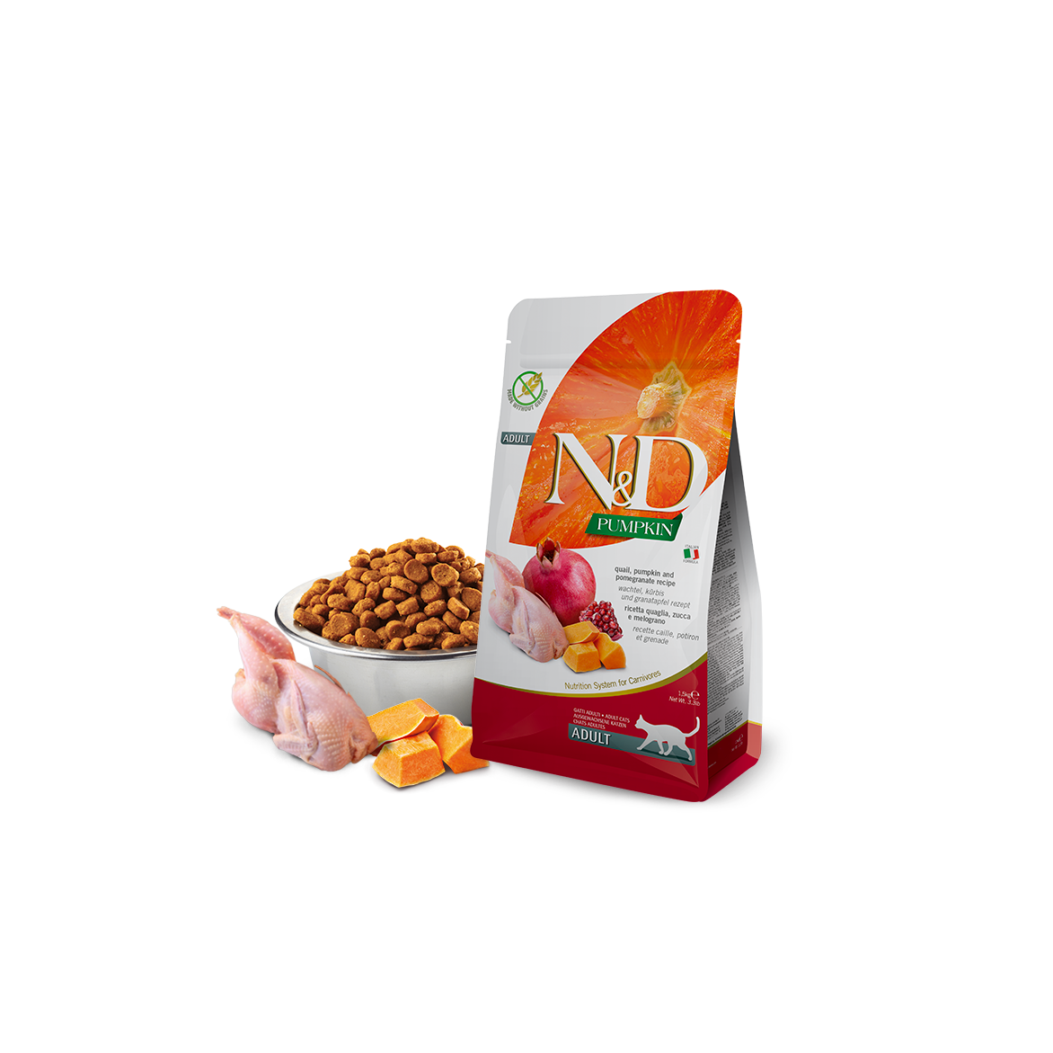 Farmina N&D Pumpkin Quail & Pomegranate Adult Dry Cat Food 11lb
