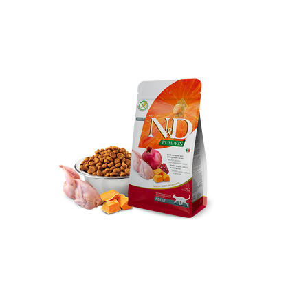 Farmina N&D Pumpkin Quail & Pomegranate Adult Dry Cat Food 11lb