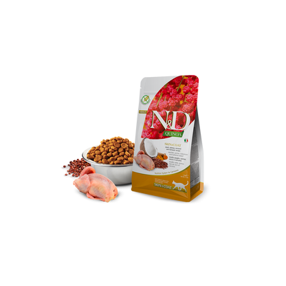 Farmina N&D Quinoa Skin & Coat Quail, Quinoa, Coconut & Turmeric Adult Dry Cat Food 11lb
