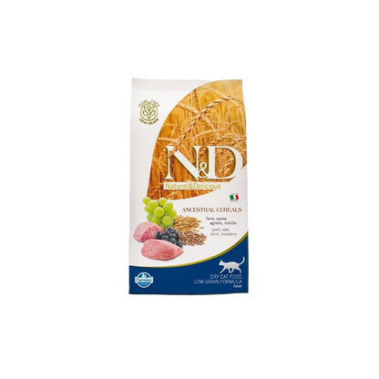 Farmina N&D Ancestral Grain Lamb, Spelt, Oats & Blueberry Adult Dry Cat Food 11lb