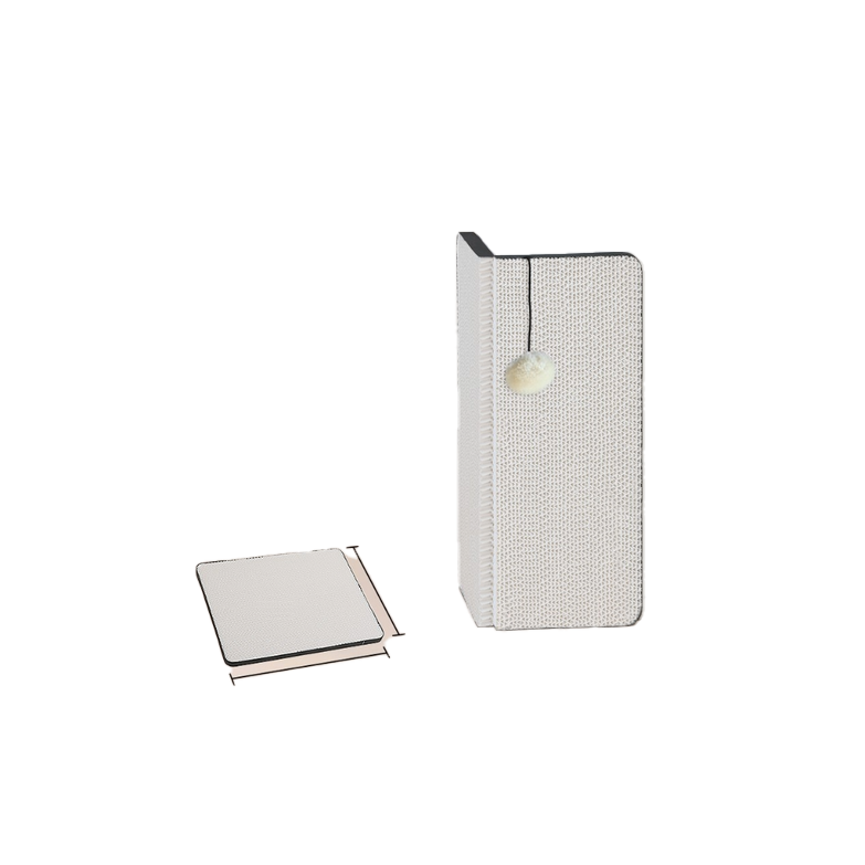 Paper Park | Single-Sided Cat Scratcher (Corner Protector with Ball White)