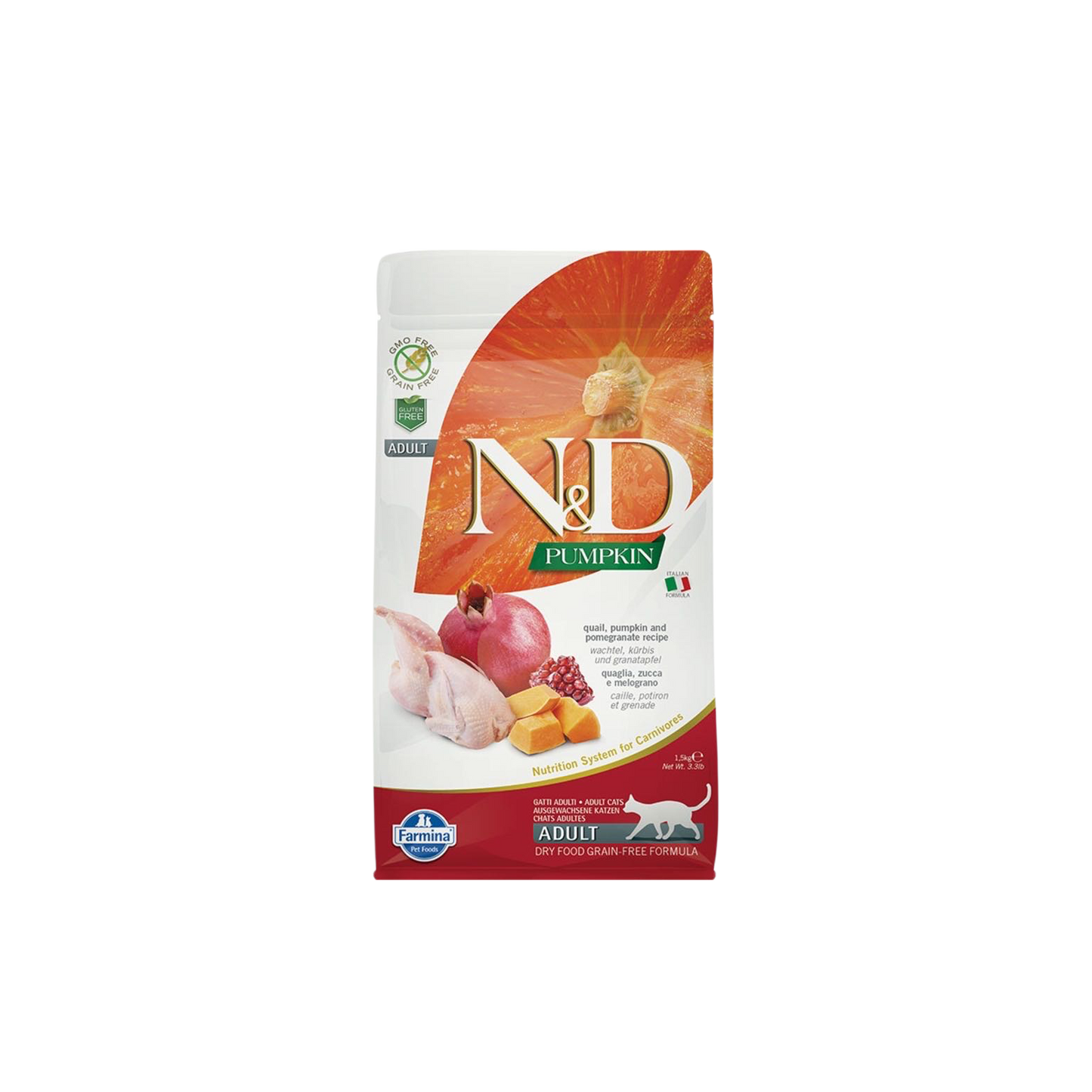 Farmina N&D Pumpkin Quail & Pomegranate Adult Dry Cat Food 11lb