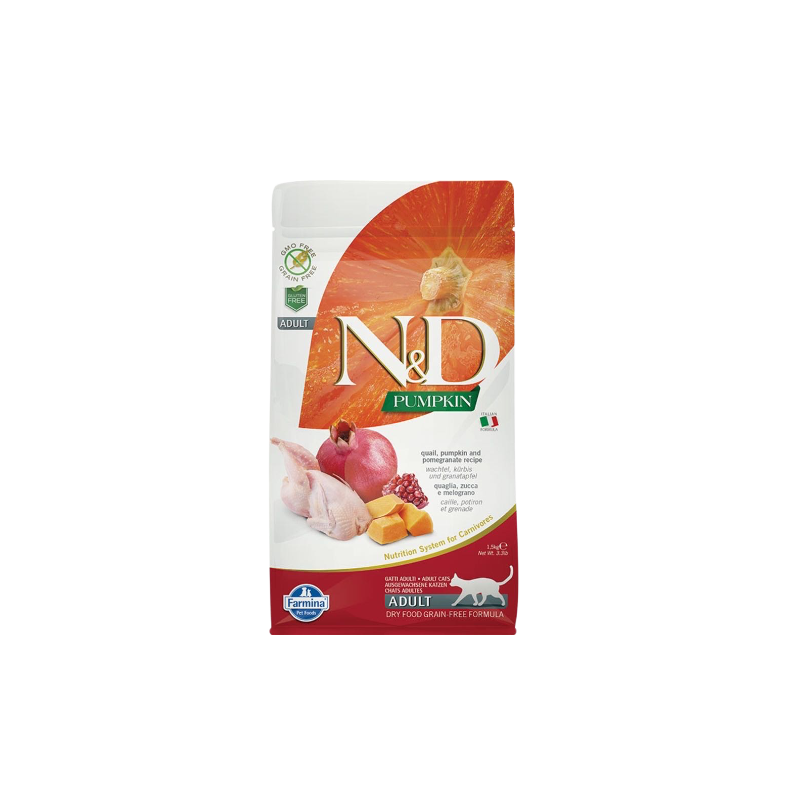 Farmina N&D Pumpkin Quail & Pomegranate Adult Dry Cat Food 11lb