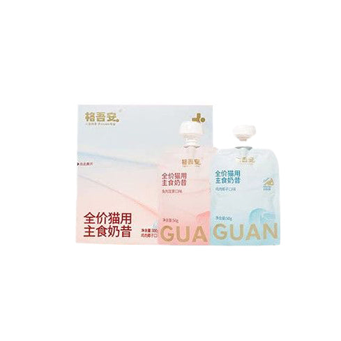 GUÀN Four Seasons Creamy Complete Wet Cat Food – Chicken & Coconut or Rabbit & Wax Apple, 6 × 50g