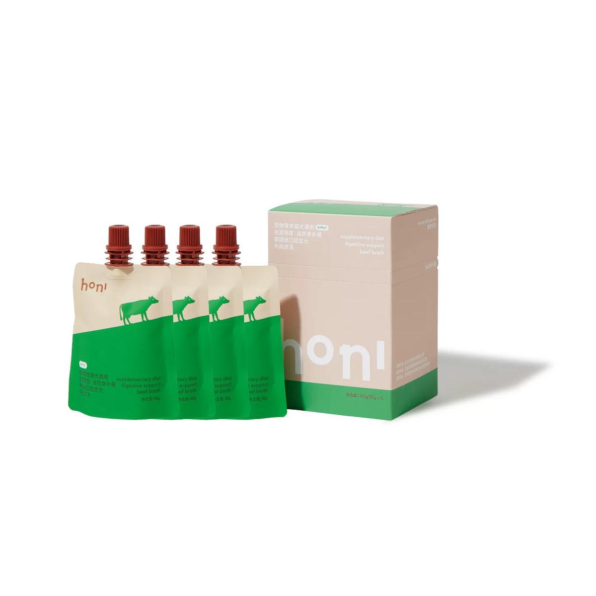 honi Postbiotic Pet Broth Pouches | Hydrating Wet Food Topper