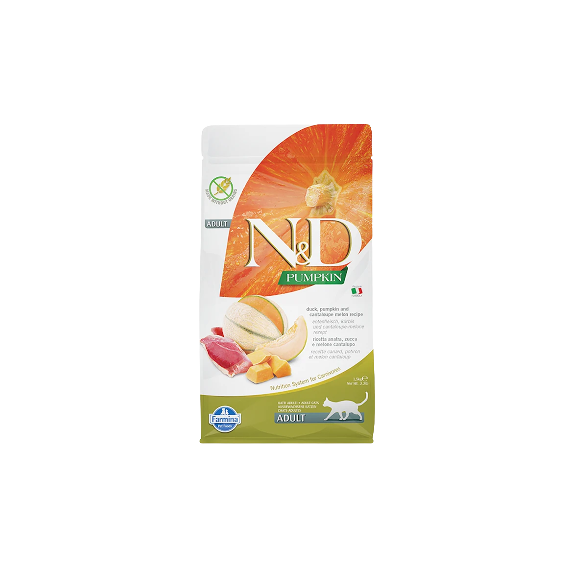 Farmina N&D Pumpkin Duck & Cantaloupe Melon Adult Dry Cat Food 11lb