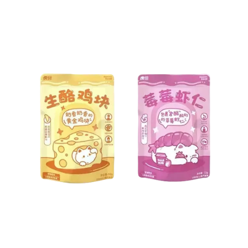 Huyan Freeze-Dried Pet Treats | Cheese Chicken Bites & Berry Shrimp | Cat & Dog Snacks
