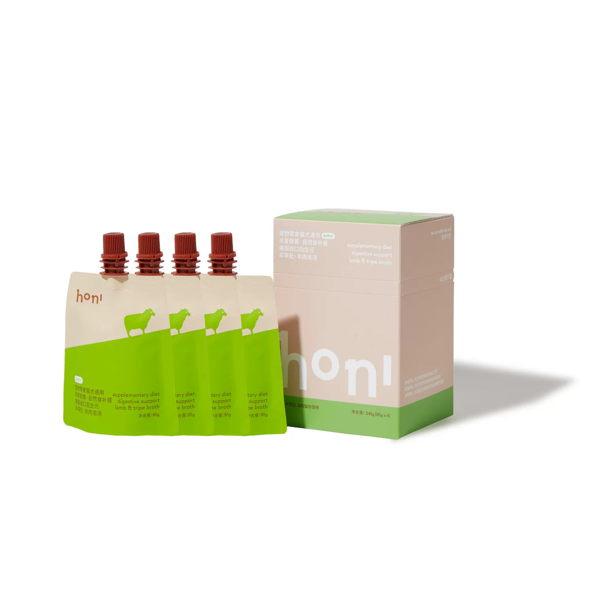honi Postbiotic Pet Broth Pouches | Hydrating Wet Food Topper