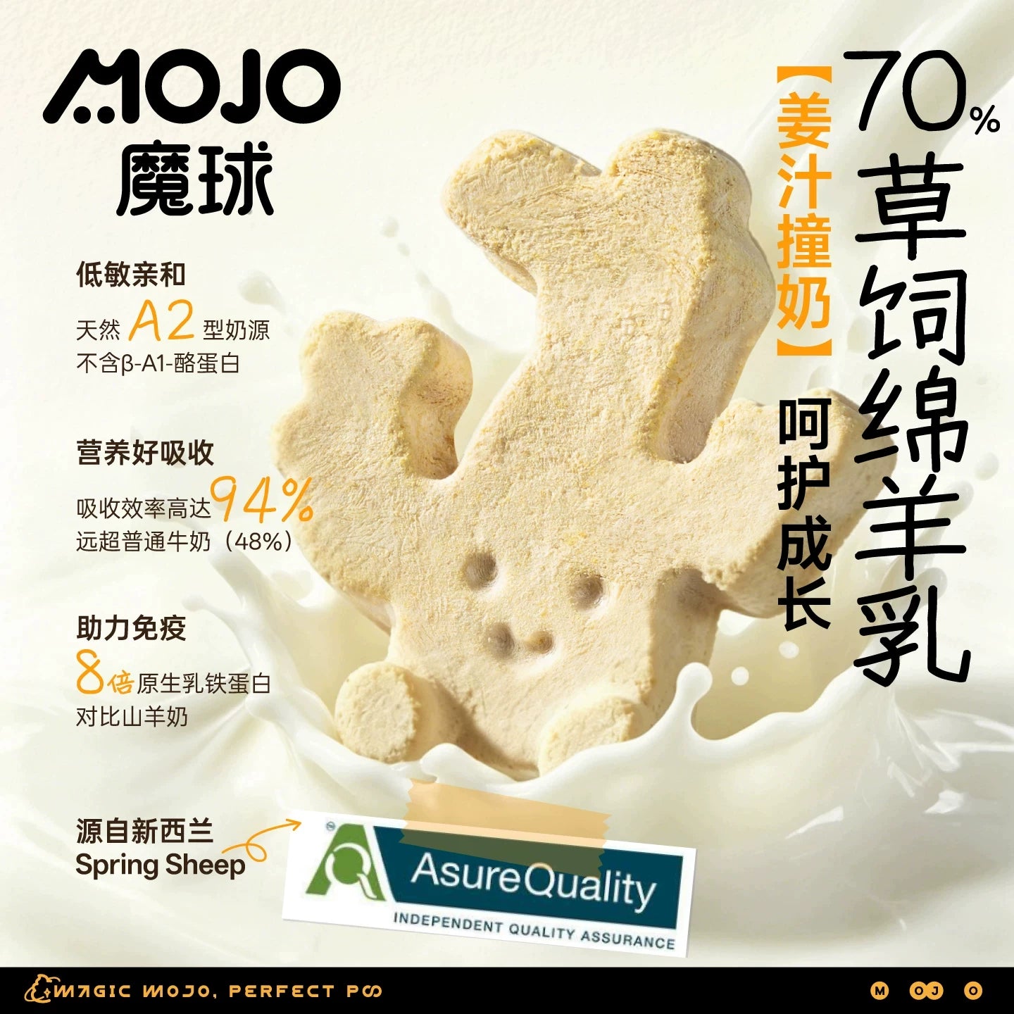 MOJO Ginger Milk Freeze-Dried Pet Treat | 70% New Zealand Sheep Milk & Turmeric | 150g