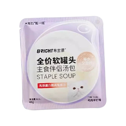 Bright Complete Soft Pouch Cat Food - Staple Soup with Chicken & Goat Milk 40g