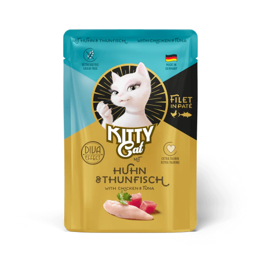 KittyCat Complete Wet Cat Food | Filet in Paté Chicken & Tuna | Grain-Free | Made in Germany 85g