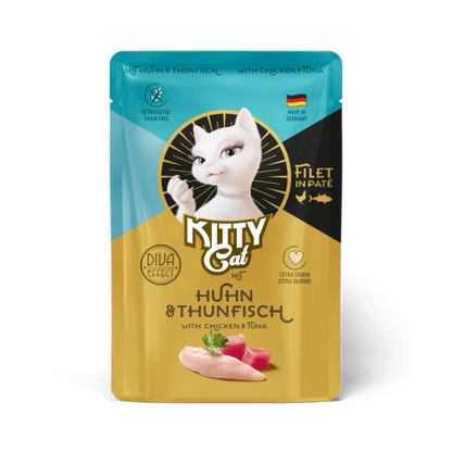 KittyCat Complete Wet Cat Food | Filet in Paté Chicken & Tuna | Grain-Free | Made in Germany 85g