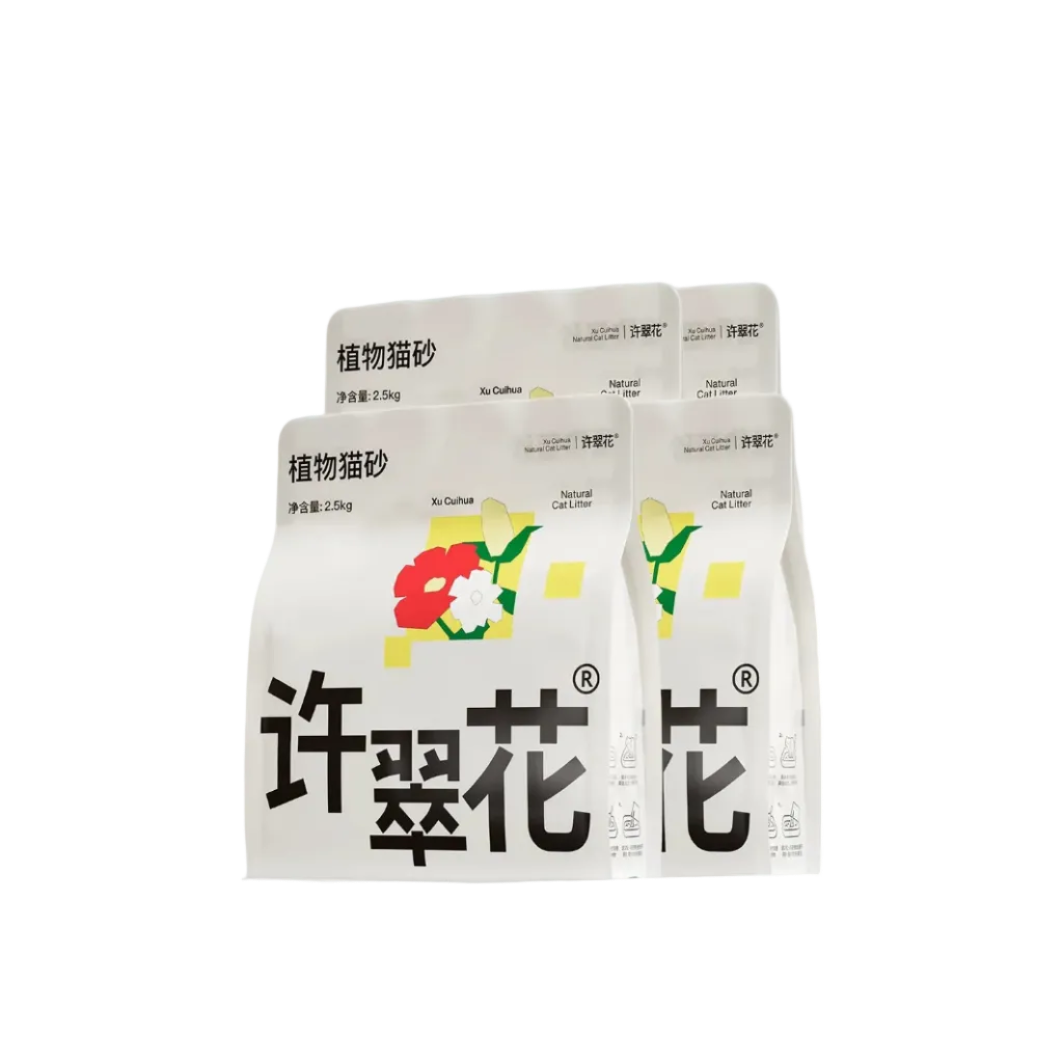 Xu Cuihua 100% Natural Plant Cat Litter – Cassava-Based, 96.8% Odor Elimination (2.5kg)