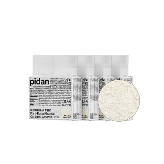pidan Plant-Based Cassava Cat Litter – 10% Baking Soda, Clumping 9.6 (1.25kg / 5kg Bundle)