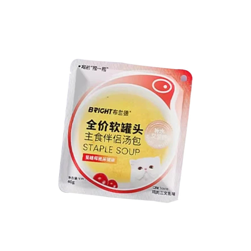 Bright Complete Soft Pouch Cat Food - Staple Soup with Chicken & Goat Milk 40g