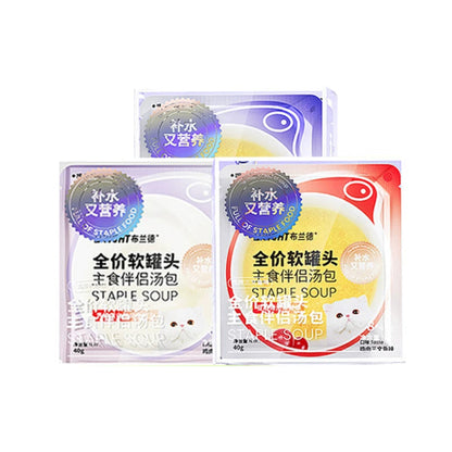 Bright Complete Soft Pouch Cat Food - Staple Soup with Chicken & Goat Milk 40g