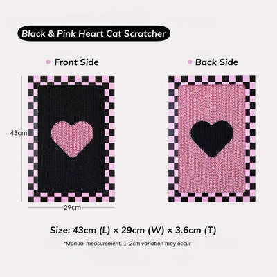 Paper Park | Double-Sided Cat Scratcher (Black & Pink Heart)