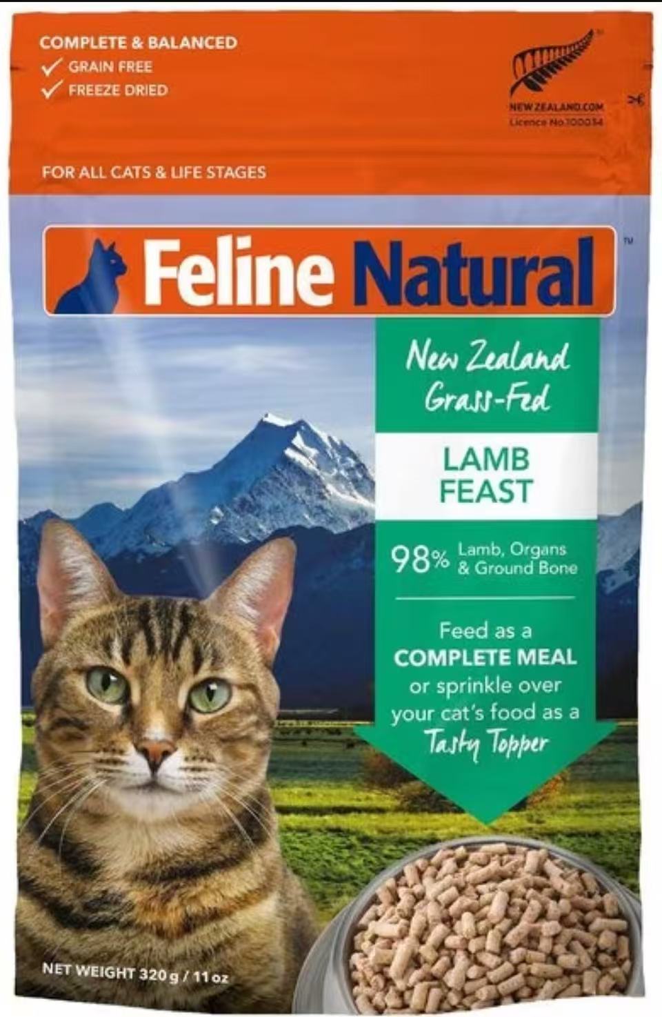 Feline Natural Grain-Free Freeze-Dried Cat Food 11oz