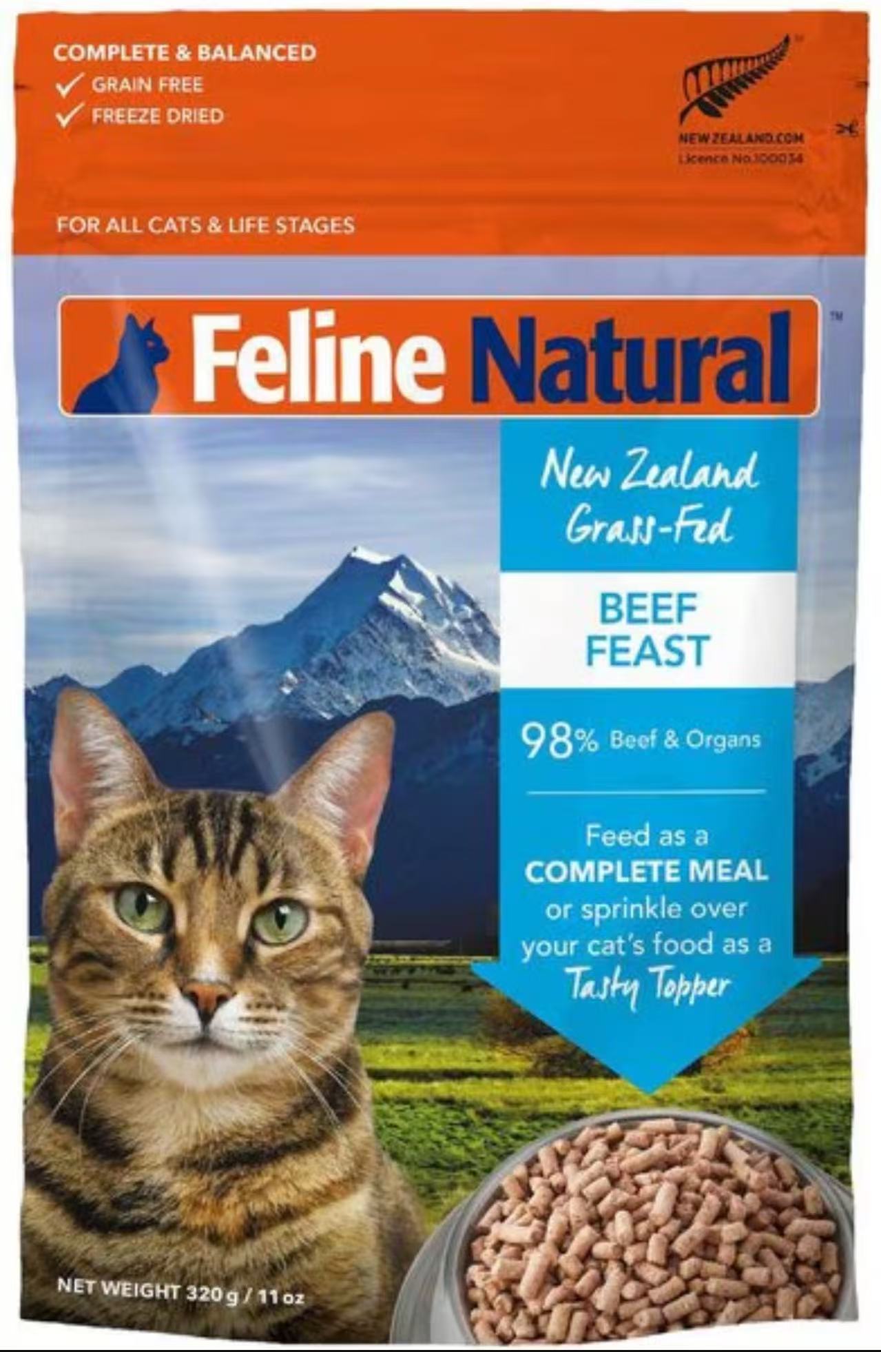 Feline Natural Grain-Free Freeze-Dried Cat Food 11oz
