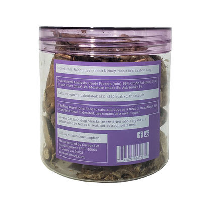 Savage Cat Freeze Dried Rabbit Organs 2oz