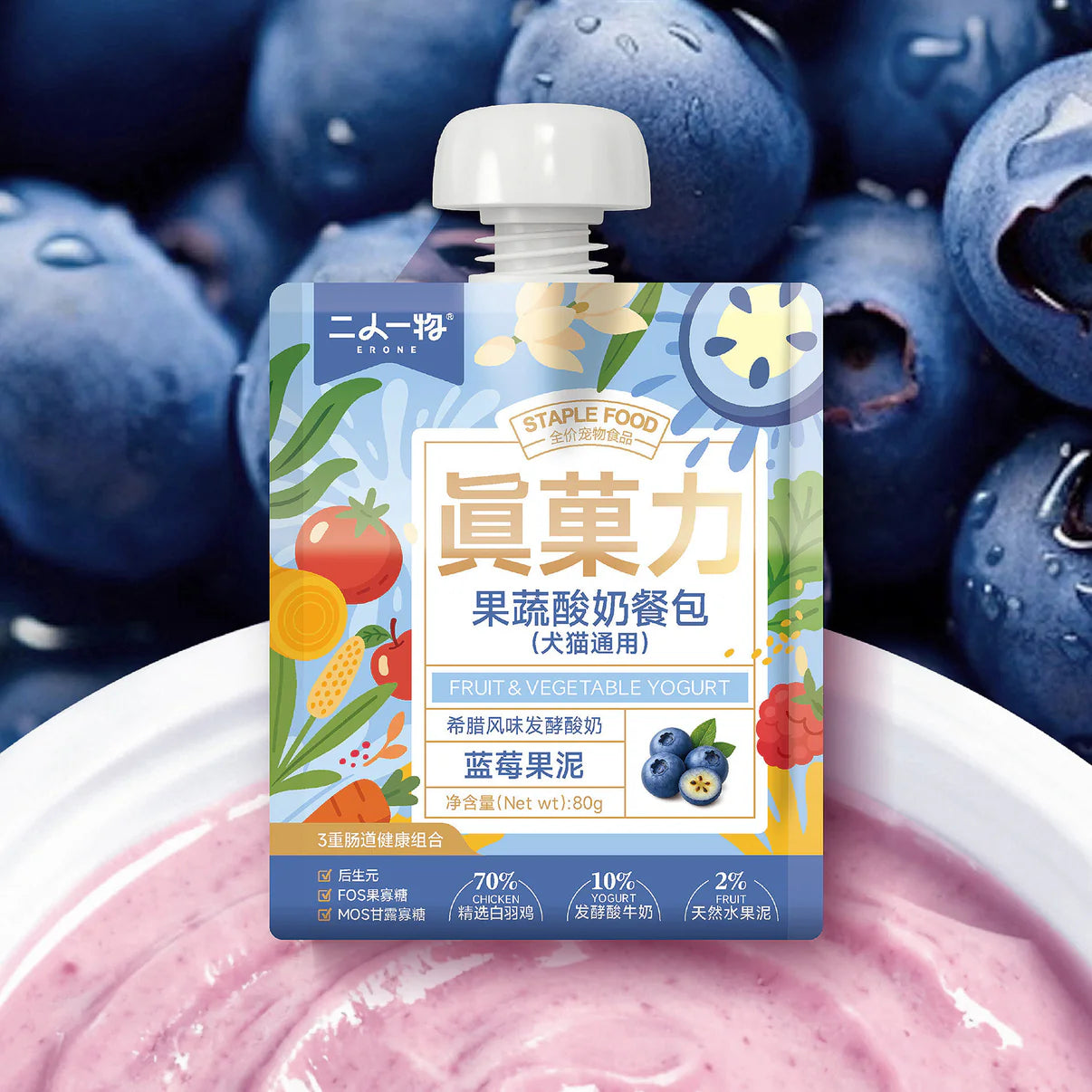 ERONE PET Greek Yogurt & Fruit Chicken Complete Churu