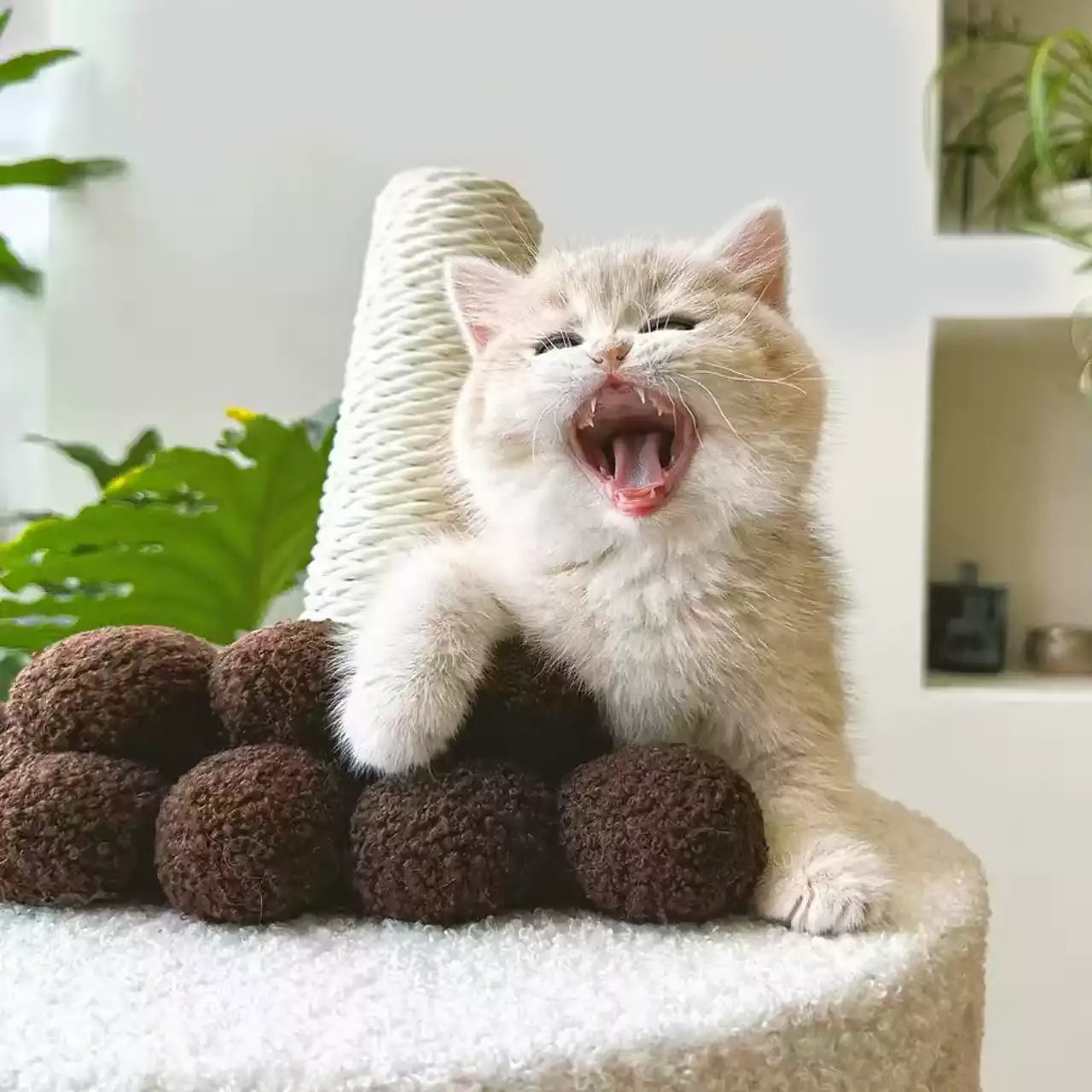 Honeypot Cat Boba Tea Cat House Tower – Milk Tea Brown - 221226a