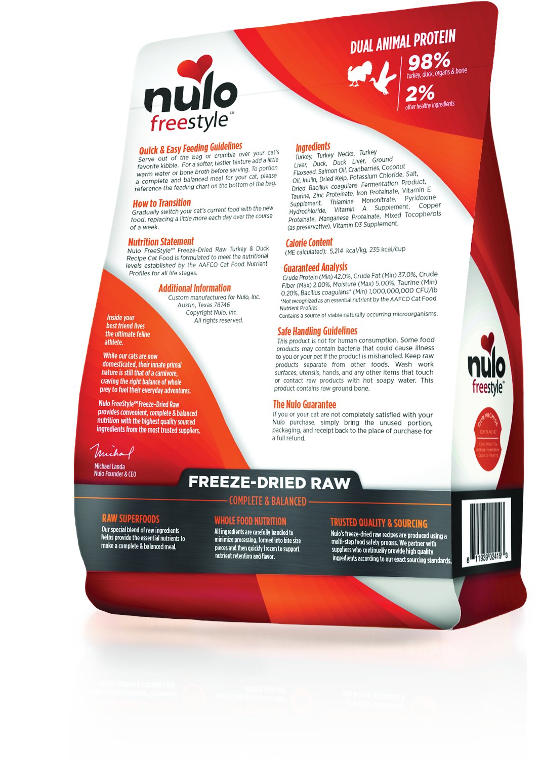 Nulo FreeStyle Turkey & Duck Recipe Freeze-Dried Raw Cat Food