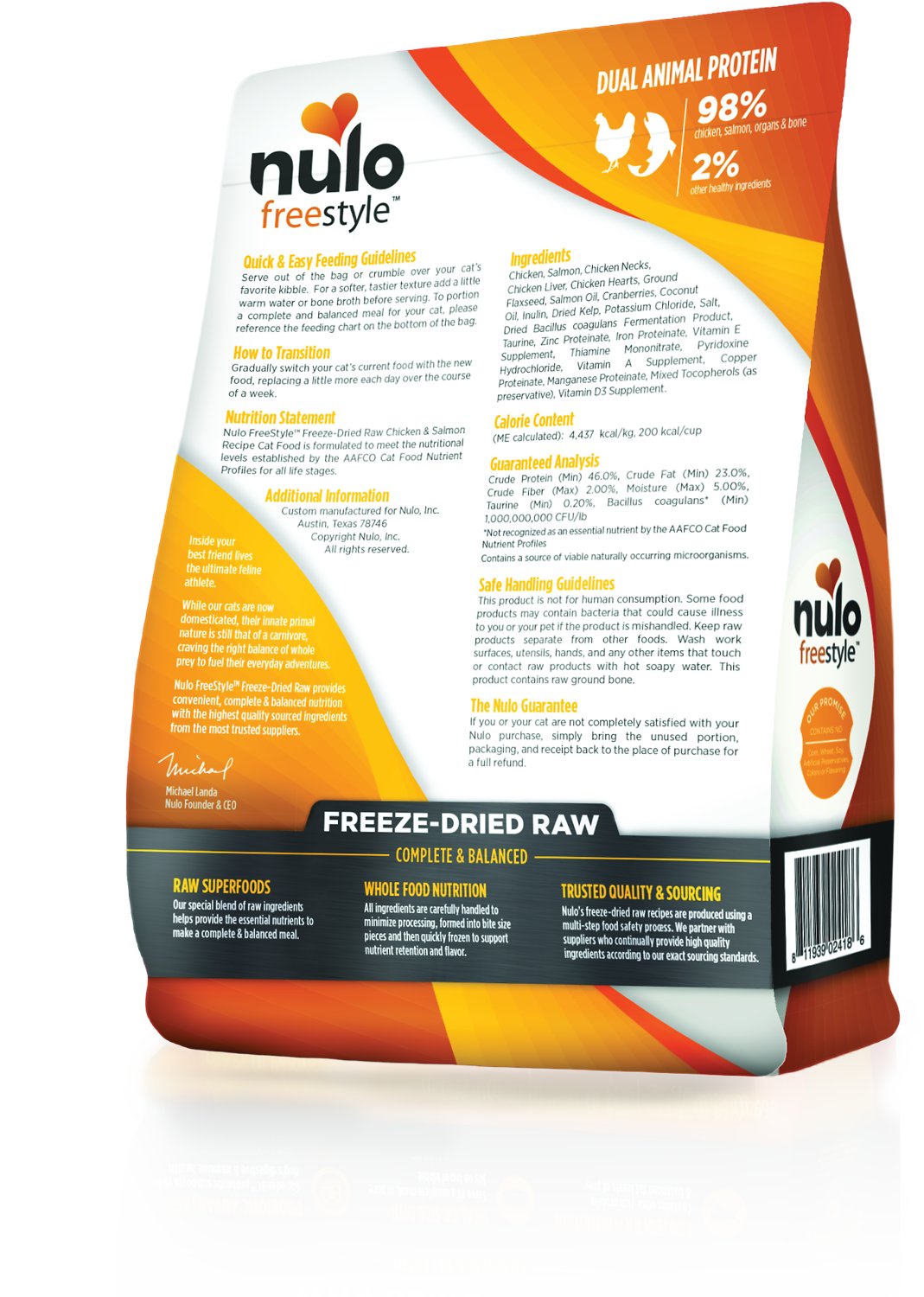 Nulo FreeStyle Chicken & Salmon Recipe Freeze-Dried Raw Cat Food